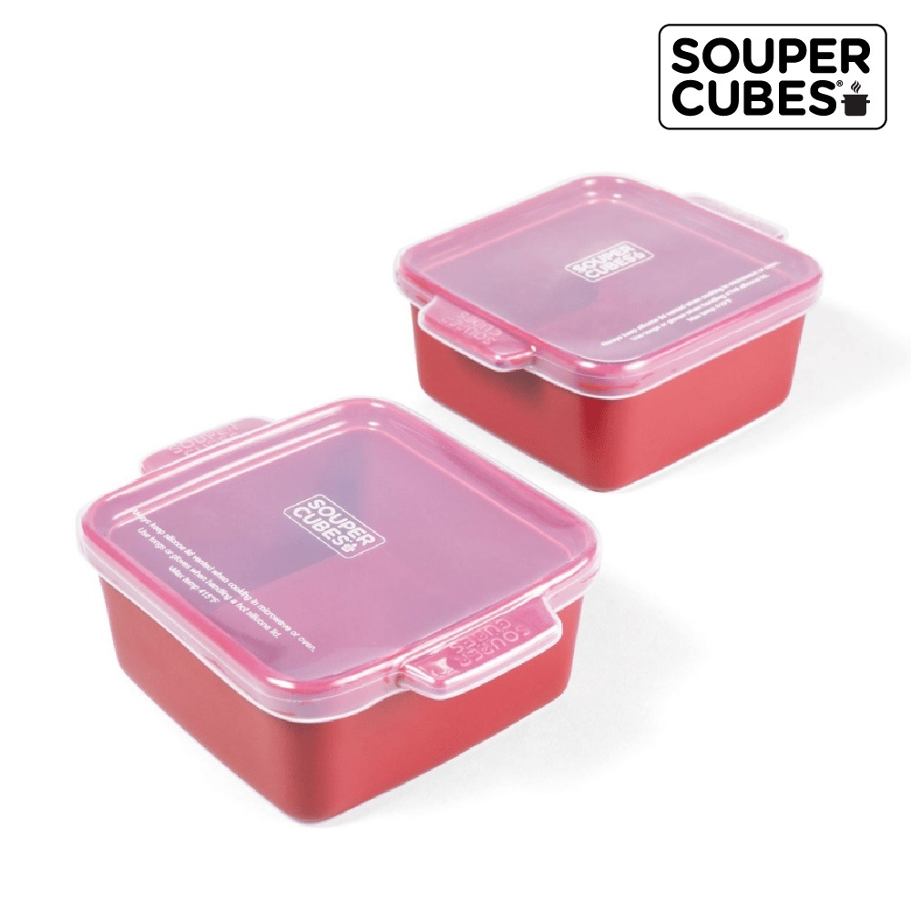 【Souper Cubes】陶瓷烤盅2入組_酒紅色