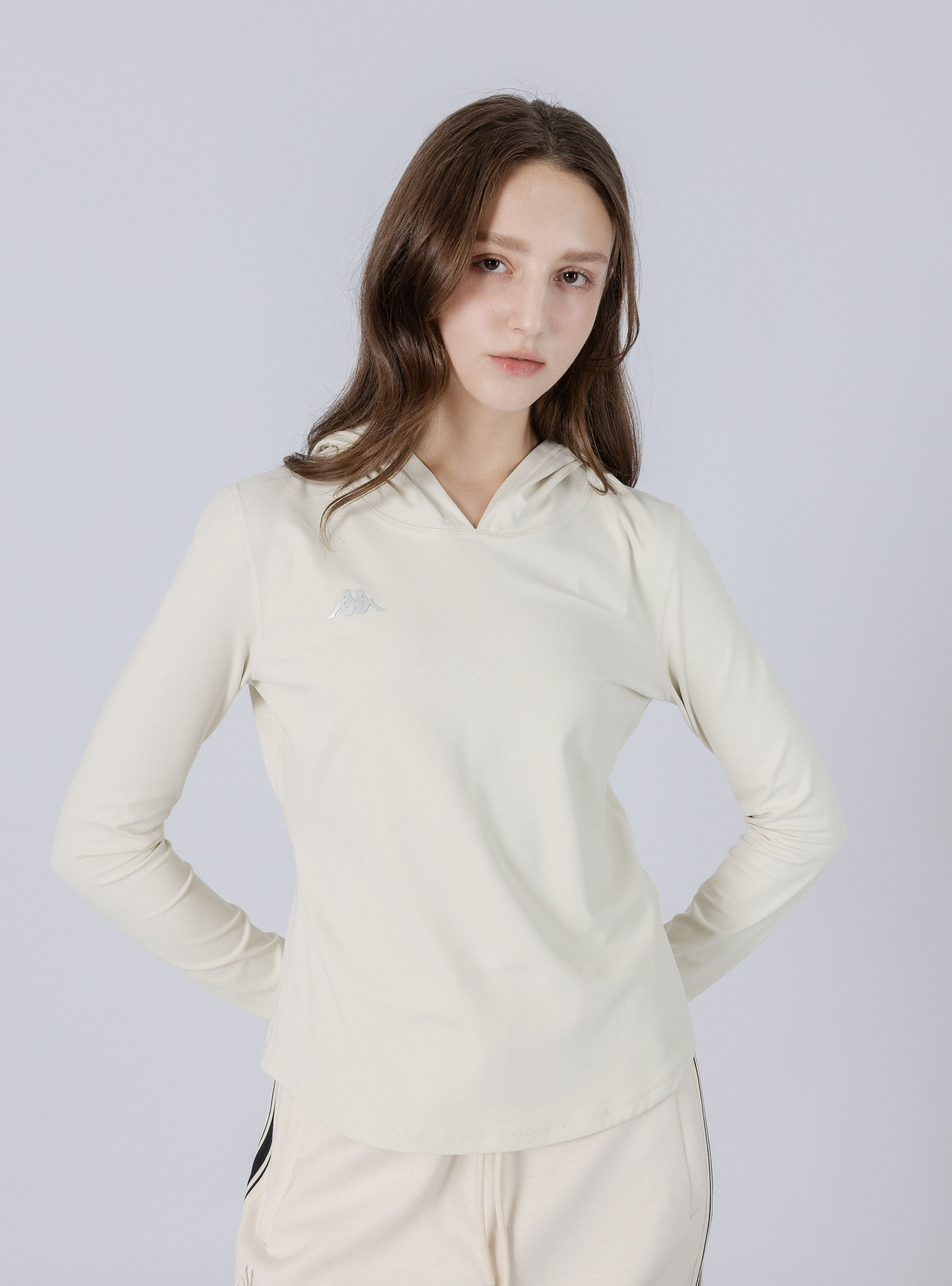 女款 高彈力柔軟連帽長袖上衣