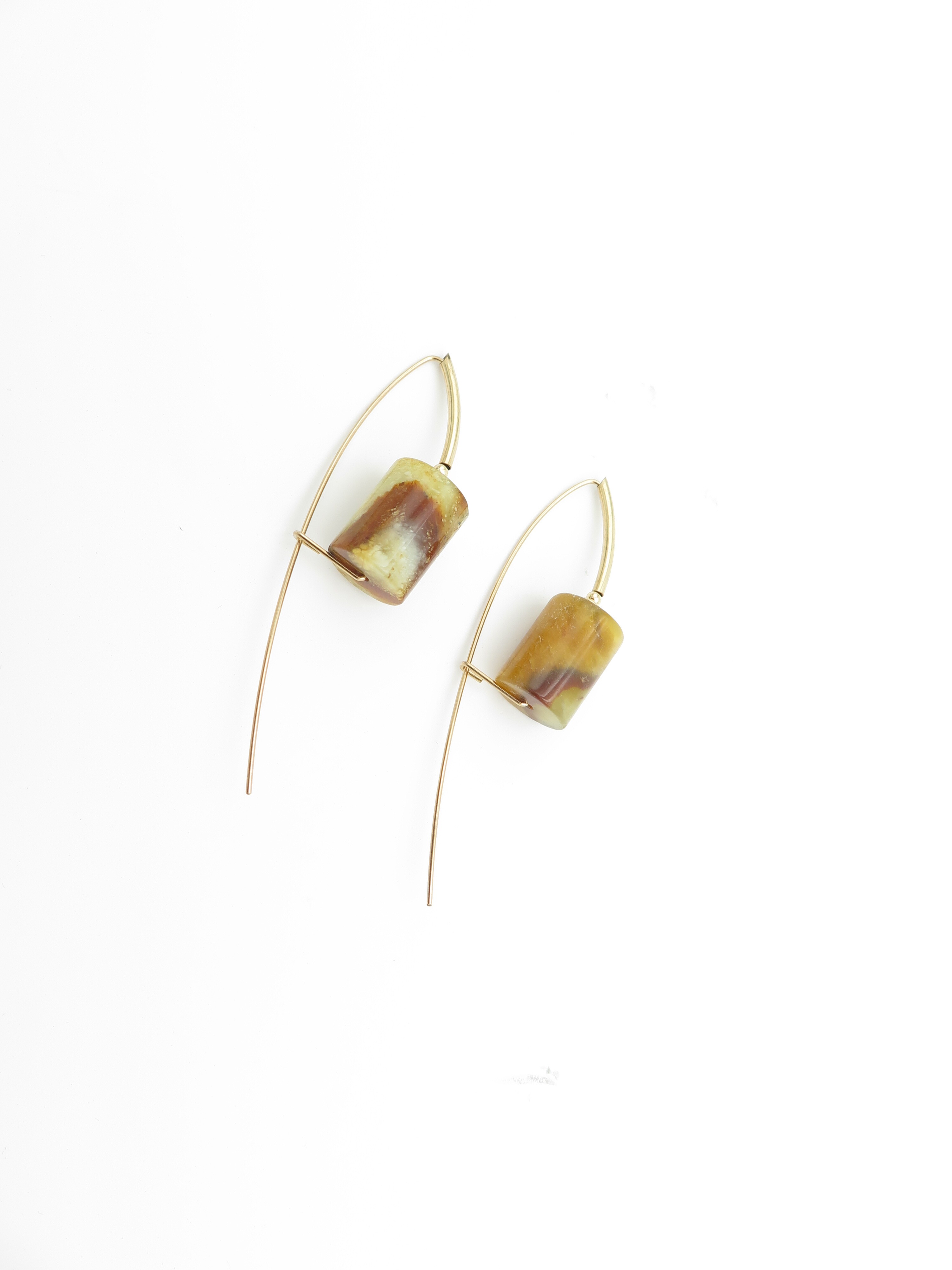 COLE COOL Natural Jade 14kgf seeds stylish Earrings v.1