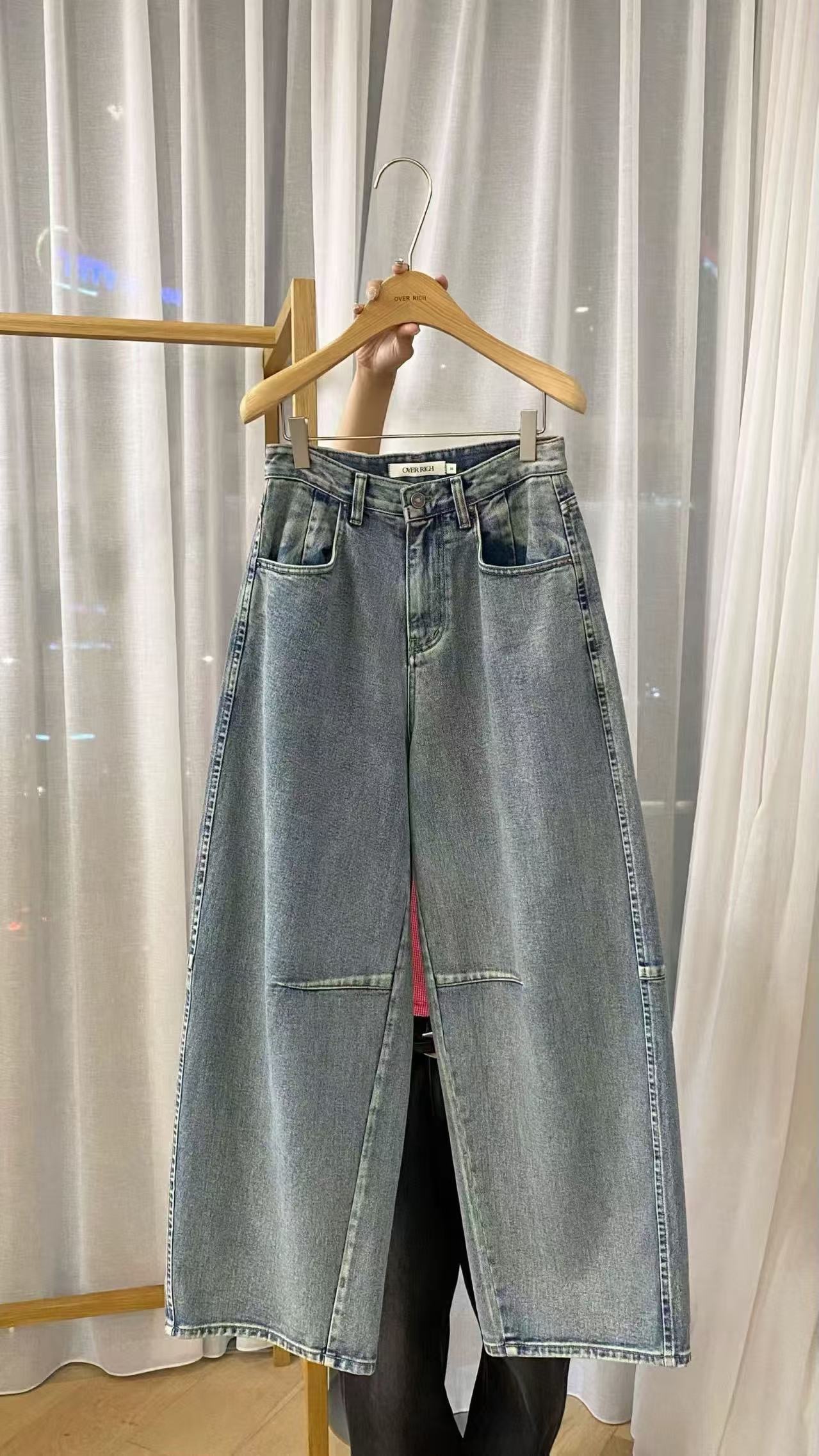 OR2606 Seam-detail Wide-leg Jeans