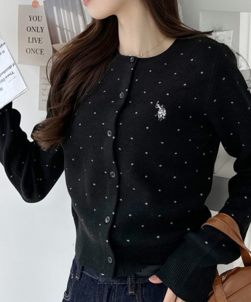 （預購）U.S. POLO ASSN. X Ada. 波點短版針織衫