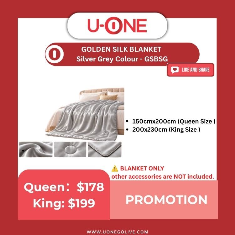 GOLDEN SILK BLANKET  Silver Grey Colour - GSBSG