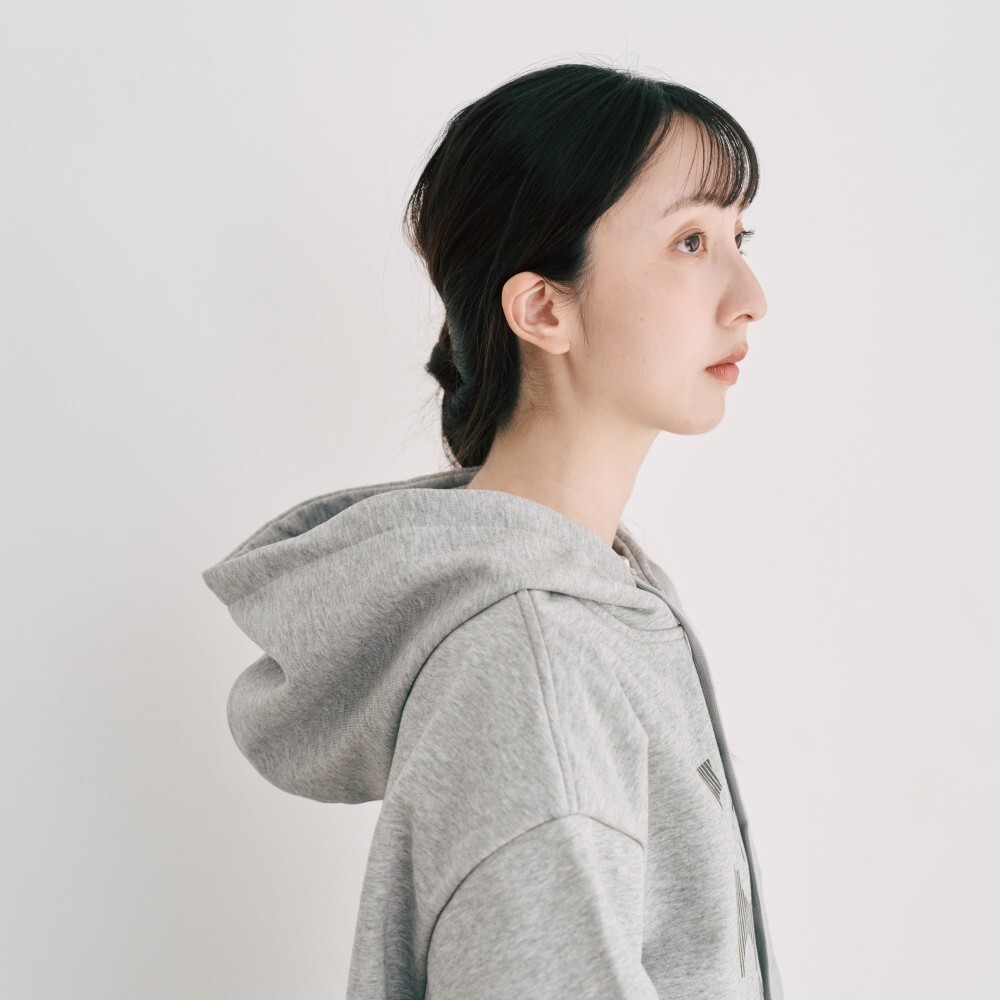 印花樂長袖帽/"I"系列/麻花灰綠