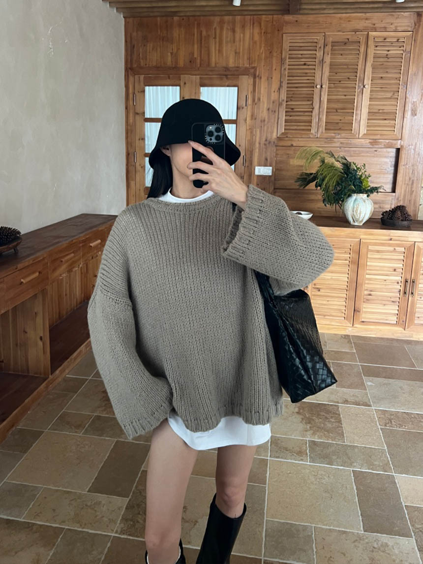 寬鬆中長款寬袖毛衣*3色