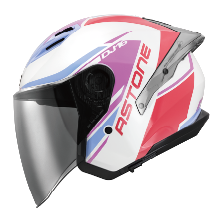 ASTONE DJ16-XF1 白粉 雙鏡片 3/4罩安全帽