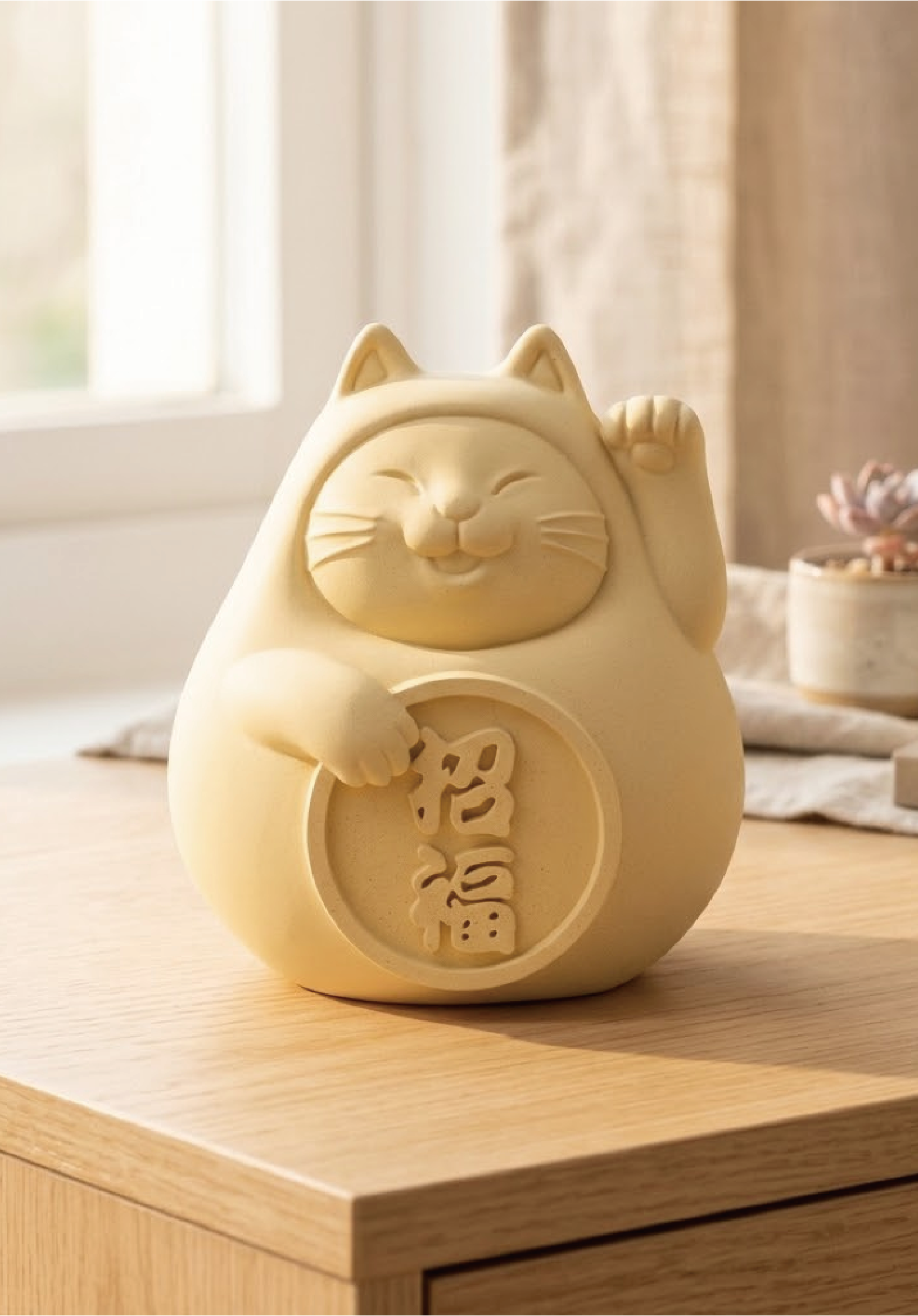 泥研製所｜胖胖招福貓