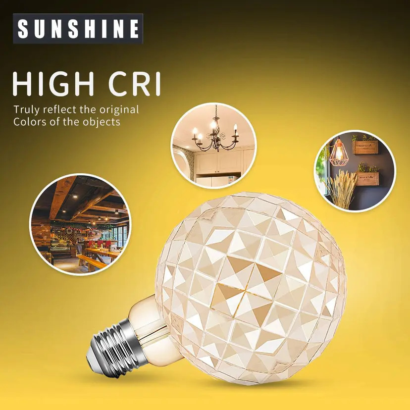 Small Globe LED Filament Decorative Bulb, 4W E27 Base, 2200K Warm White