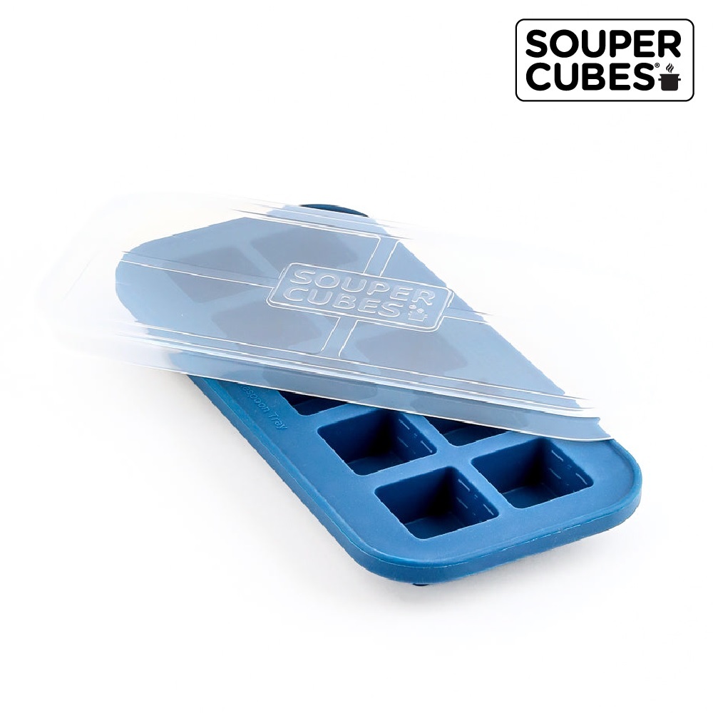 【Souper Cubes】多功能食品級矽膠保鮮盒10格_暮光藍(30ml/格)