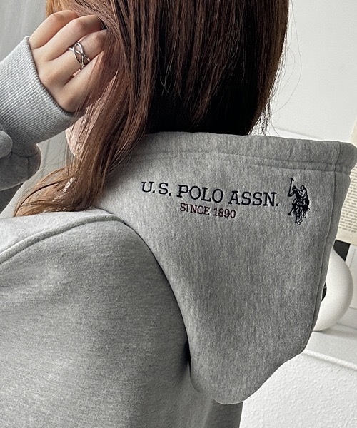 【預購】日本 U.S. POLO ASSN. × GeeRA 經典刺繡 短版 經典款 刷毛 帽踢 長袖 帽Tee 多色可選