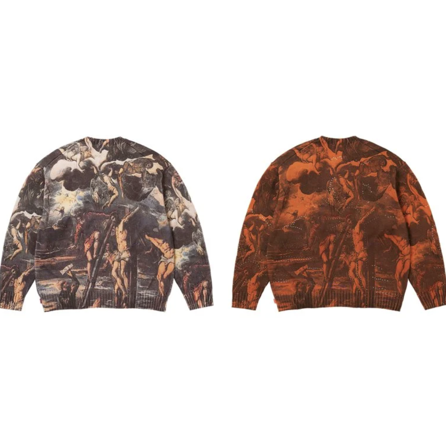 SUPREME CRUCIFIXION SWEATER  輪廓水鑽 耶穌受難全幅 毛衣