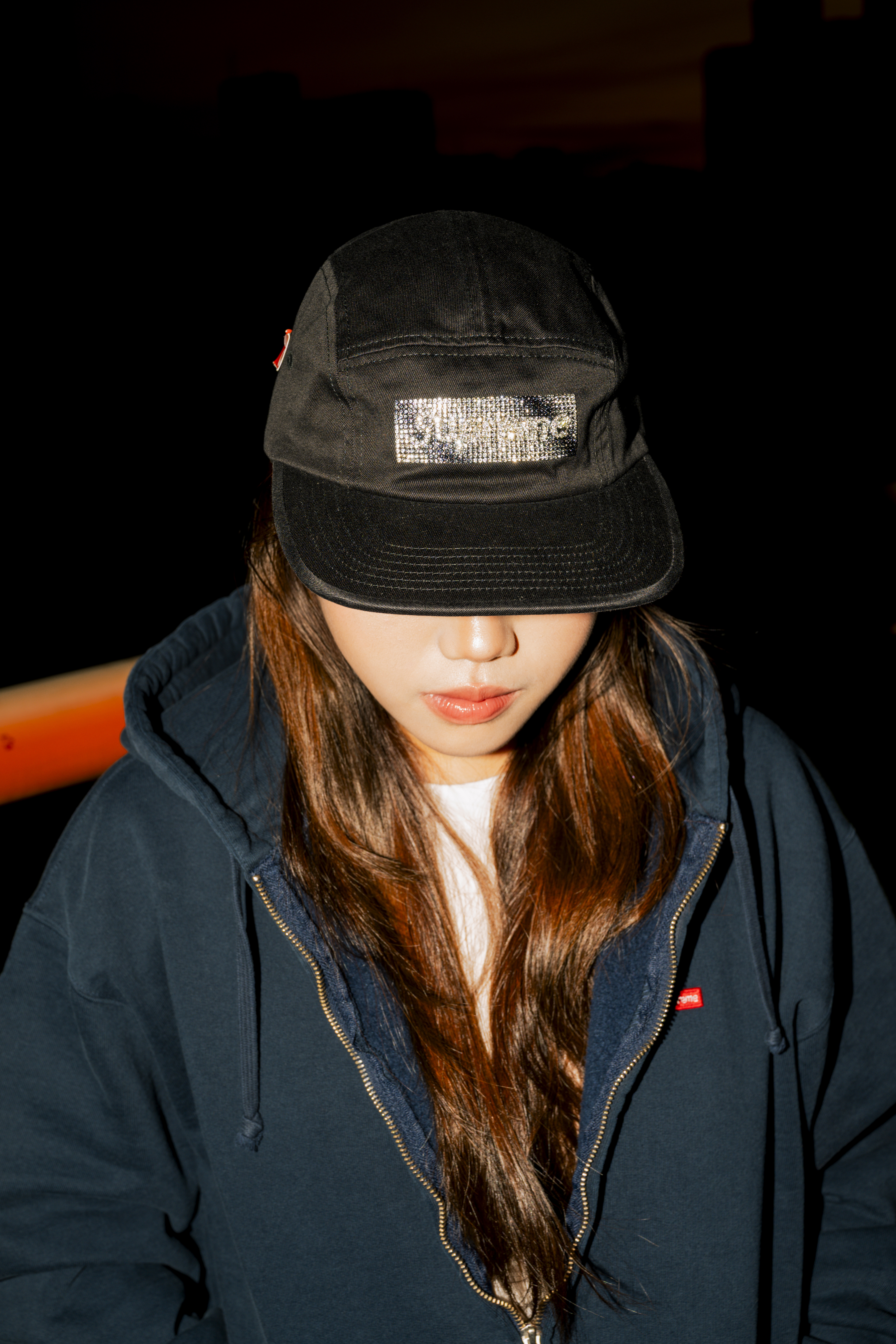 ☆ETW☆【EASY TO WEAR】SUPREME Rhinestone Label Camp Cap 水鑽 五分割 老帽