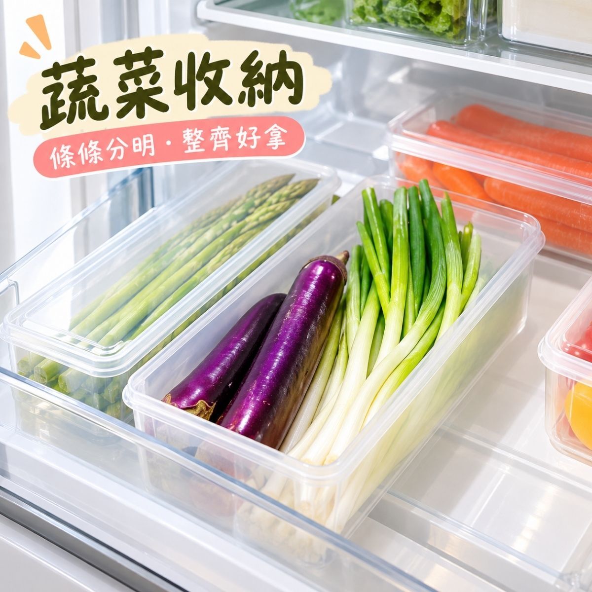 條條有理保鮮盒1000ml｜長型保鮮盒 蔬菜收納盒 冰箱收納 食材保鮮盒【輕鬆購五金百貨】