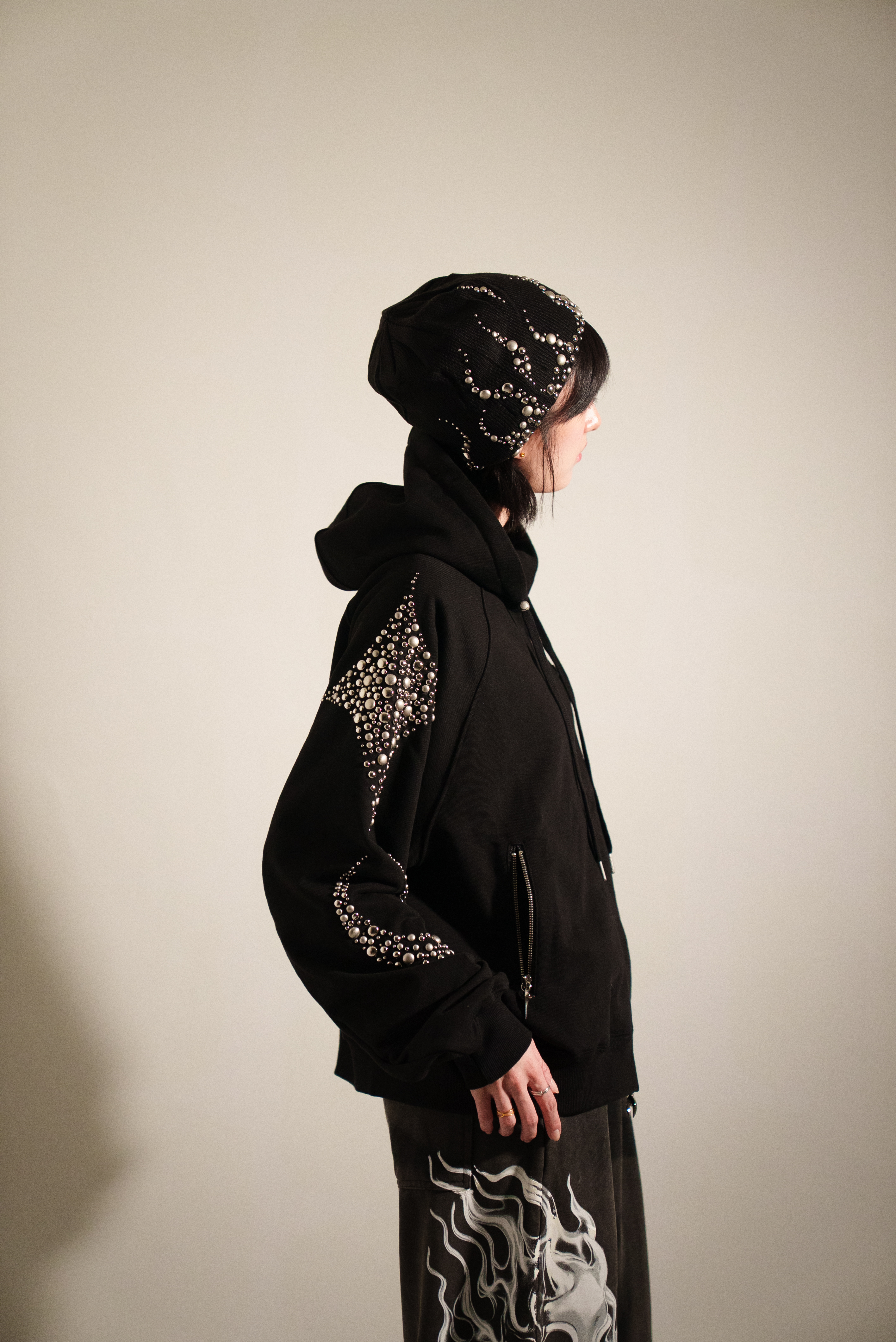 【Focus Store】現貨 Thug Club Iron Steel Focus Zip-up Hoodie 鉚釘 連帽拉鏈外套 黑色