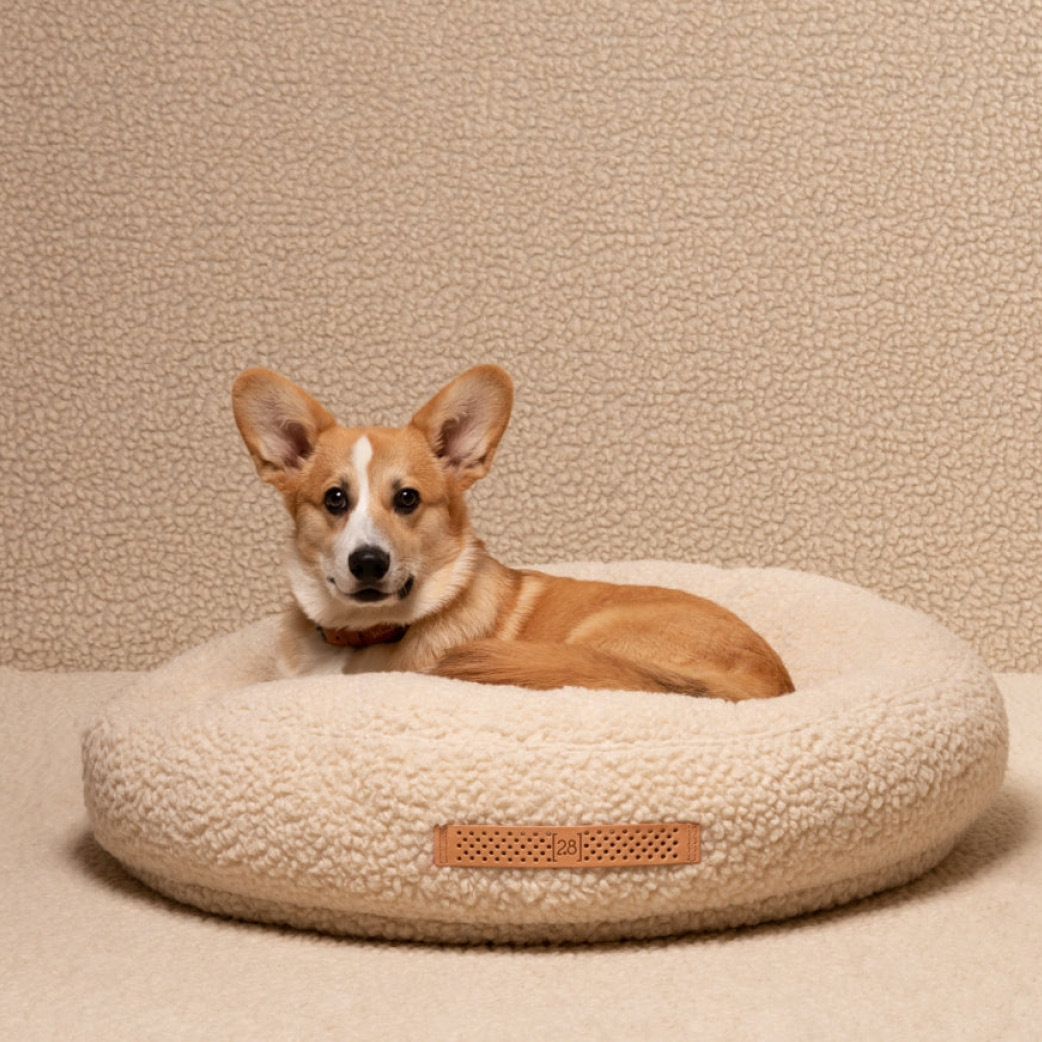 2.8 Design for Dogs - Fulvio 圈圈紗羊毛寵物床 - 白