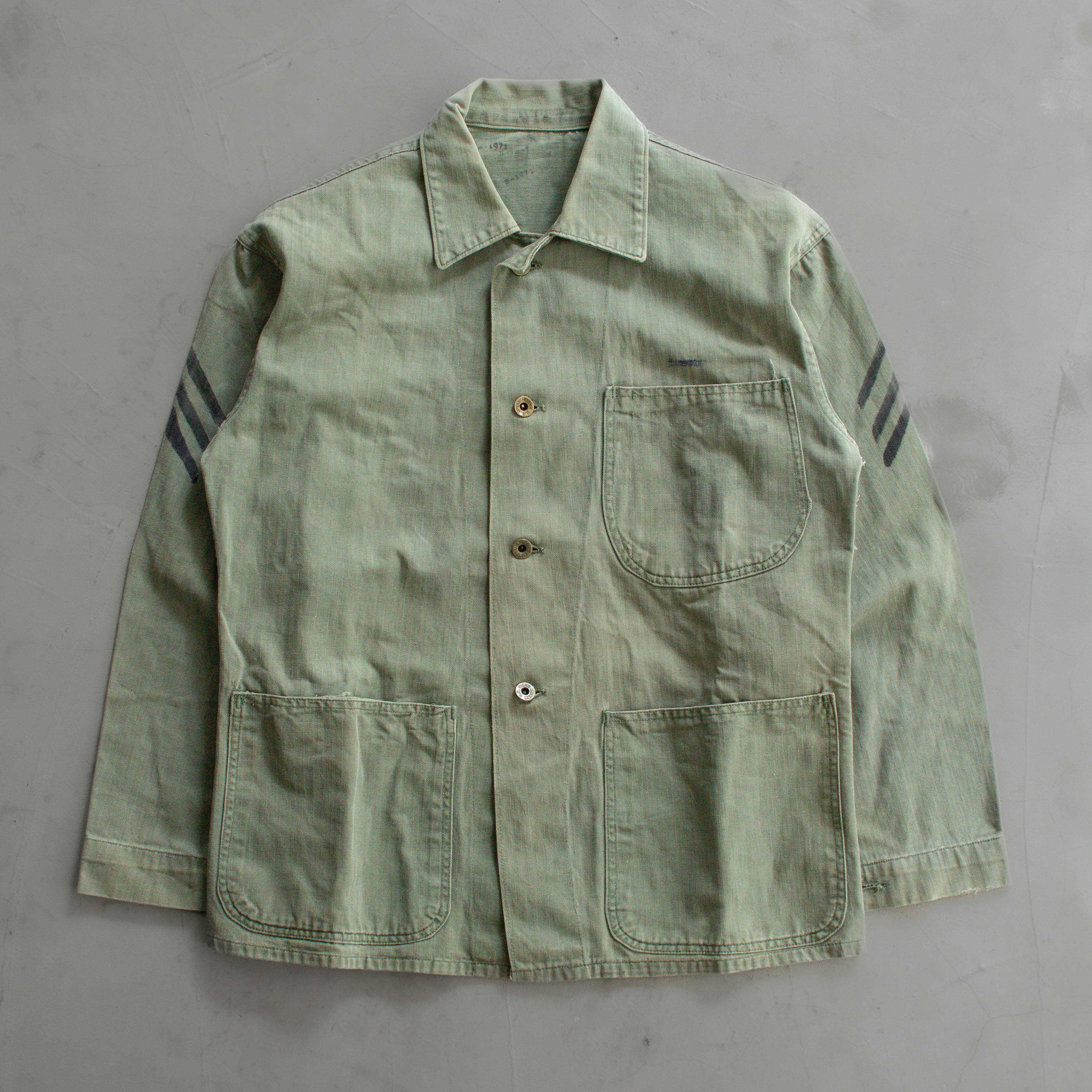 40S USMC P47 HBT SHIRT  美軍 陸戰隊 軍綠 人字紋 長袖 軍襯衫