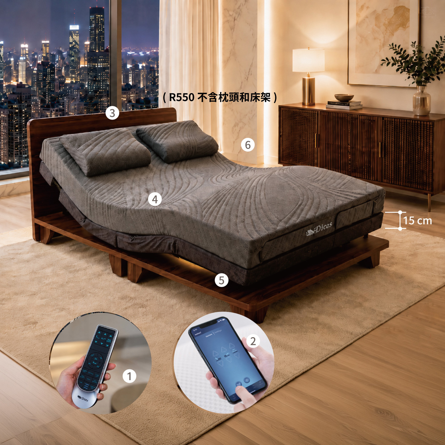 迪奧斯黑曜星R550電動床商品介紹總覽