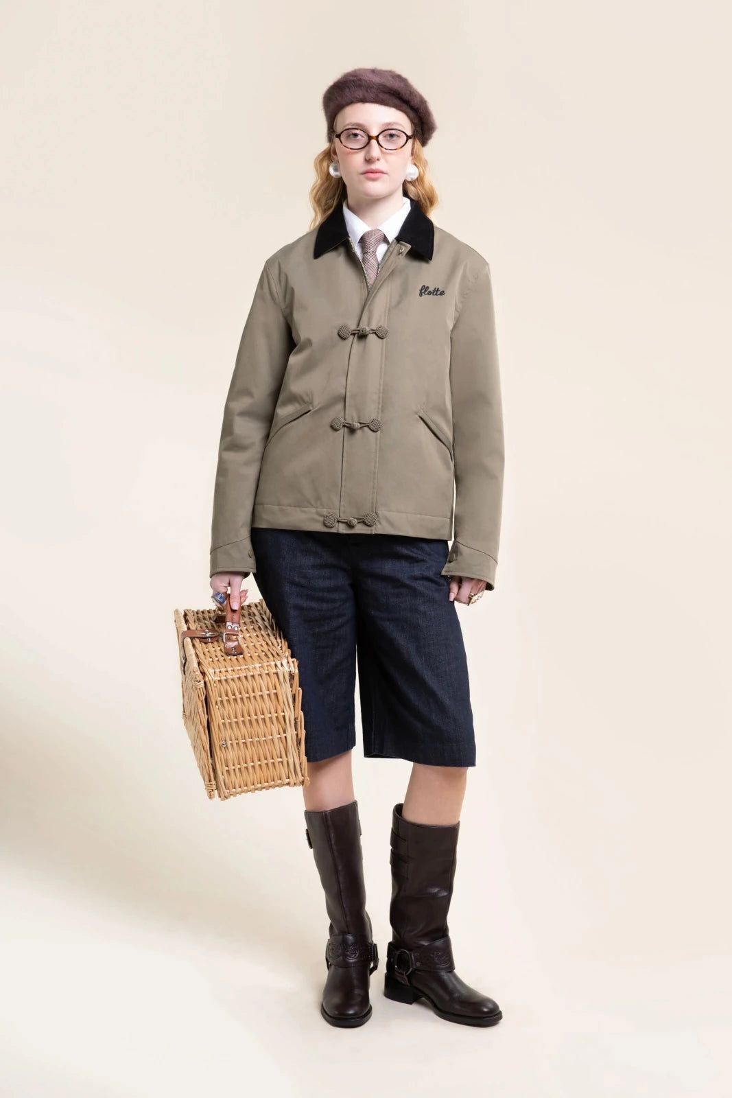 1FT1007-011 [FLOTTE] Carnot 防水青蛙圖案外套 卡其色 #26042 (EU)