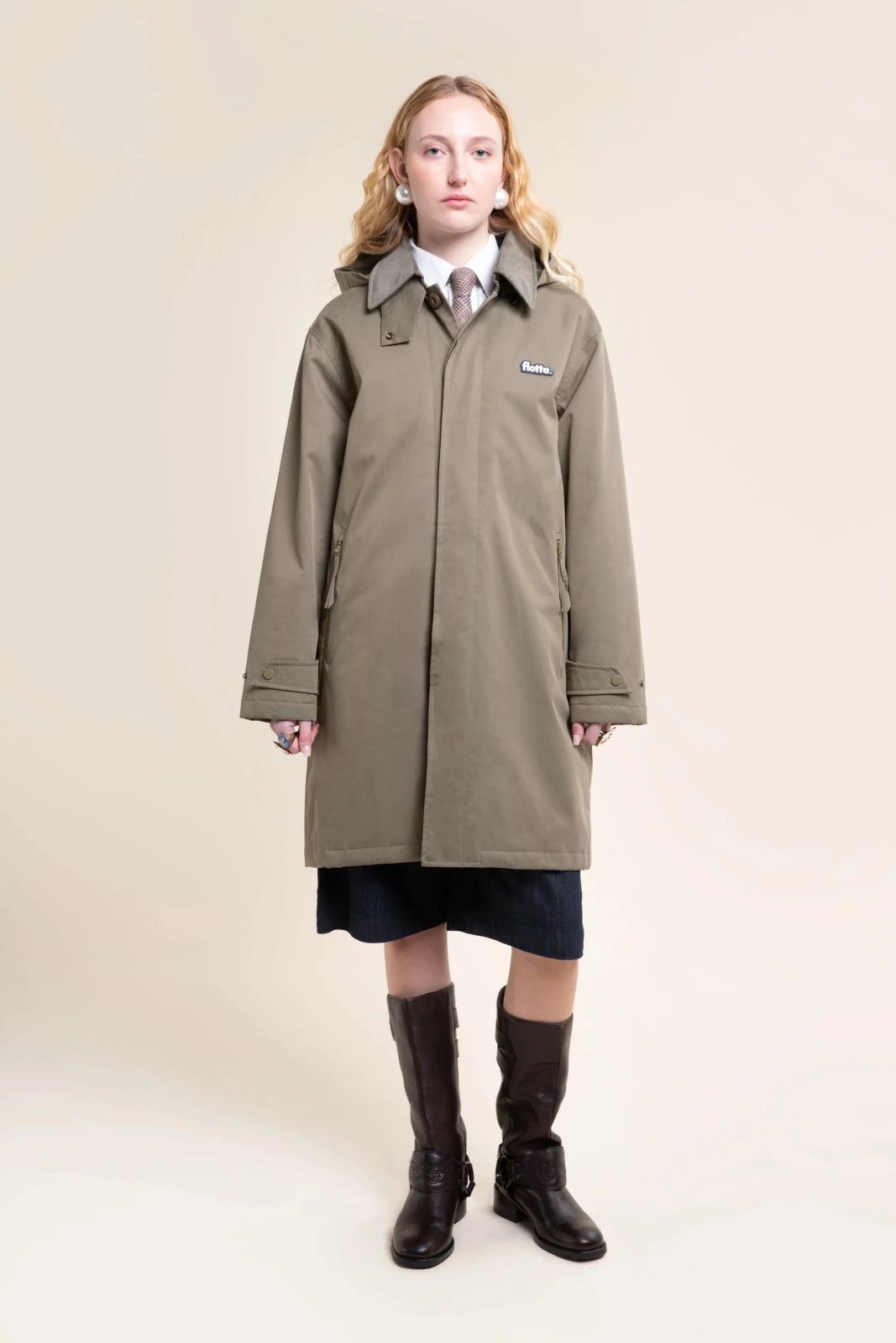 1FT1007-016 [FLOTTE] Reuilly Long Waterproof Insulated Parka Khaki #26105 (EU)