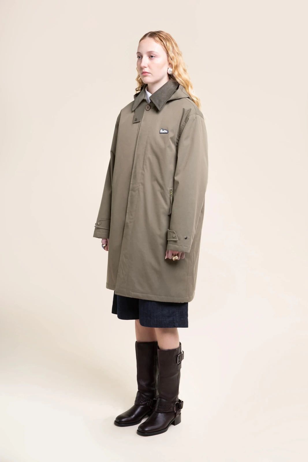1FT1007-016 [FLOTTE] Reuilly Long Waterproof Insulated Parka Khaki #26105 (EU)