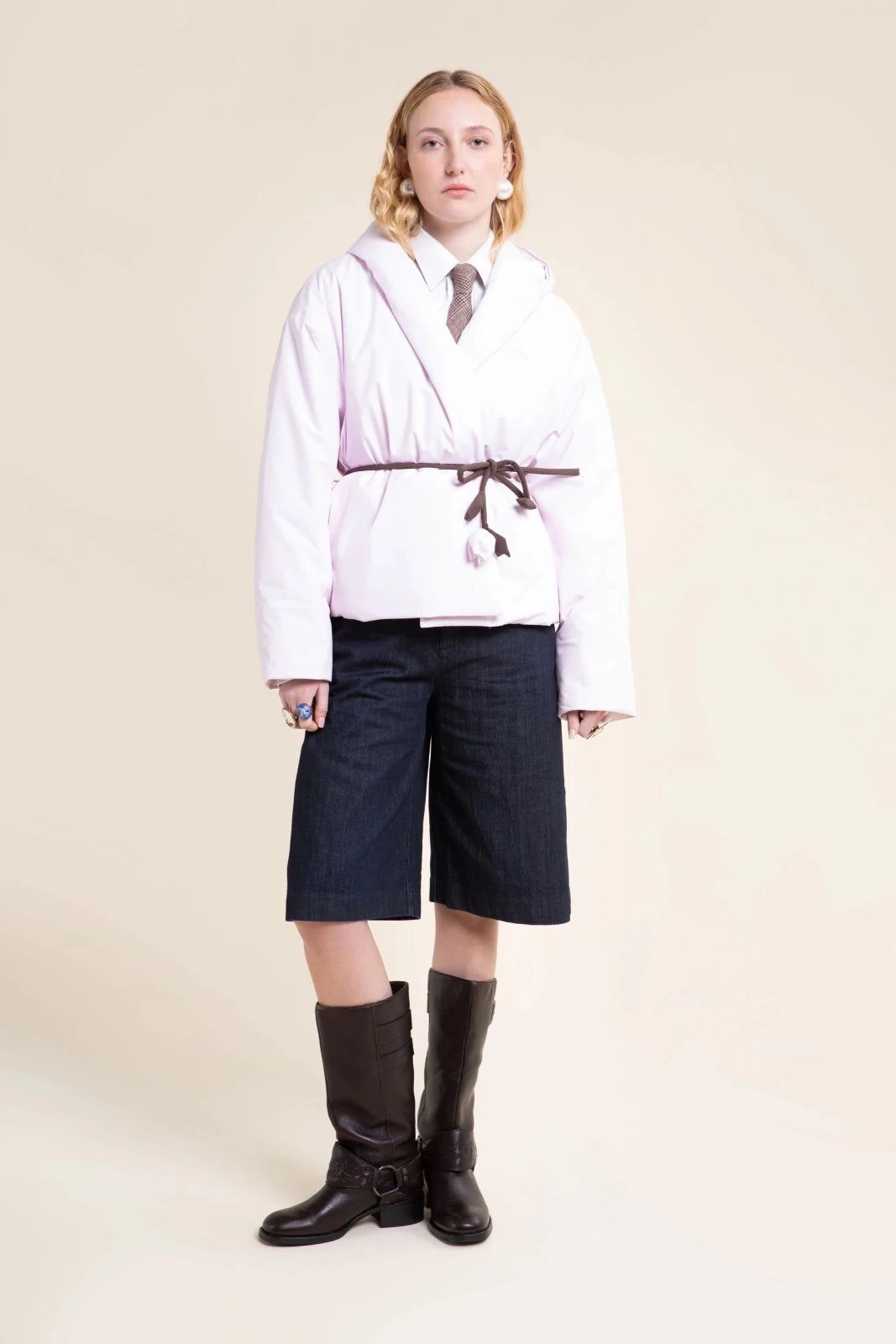 1FT1007-022 [FLOTTE] Clery 短版包裹式鋪棉外套 棉花糖 #26045 (EU)