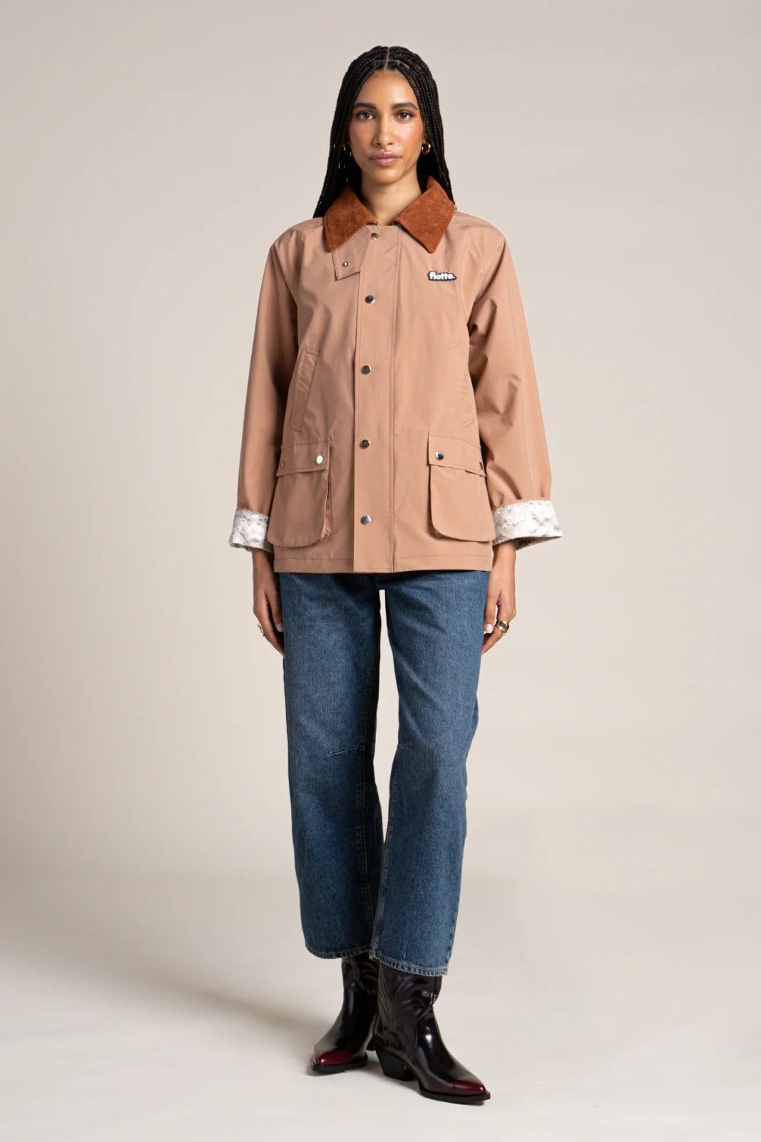 1FT1007-033 [FLOTTE] Archives Waterproof Jacket With Removable Hood Shell/Cinnamon #25040 (EU)