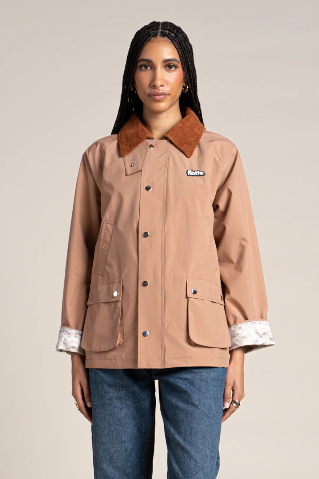 1FT1007-033 [FLOTTE] Archives Waterproof Jacket With Removable Hood Shell/Cinnamon #25040 (EU)
