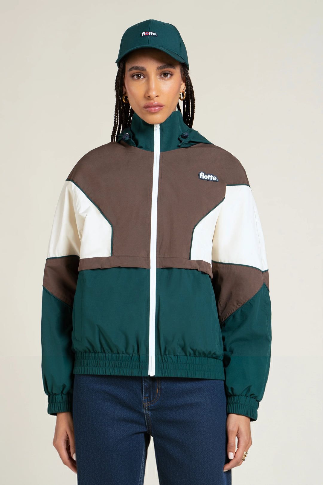 1FT1007-038 [FLOTTE] Saint Martin Waterproof Quilted Jacket Chocolate/Fir #24007 (EU)