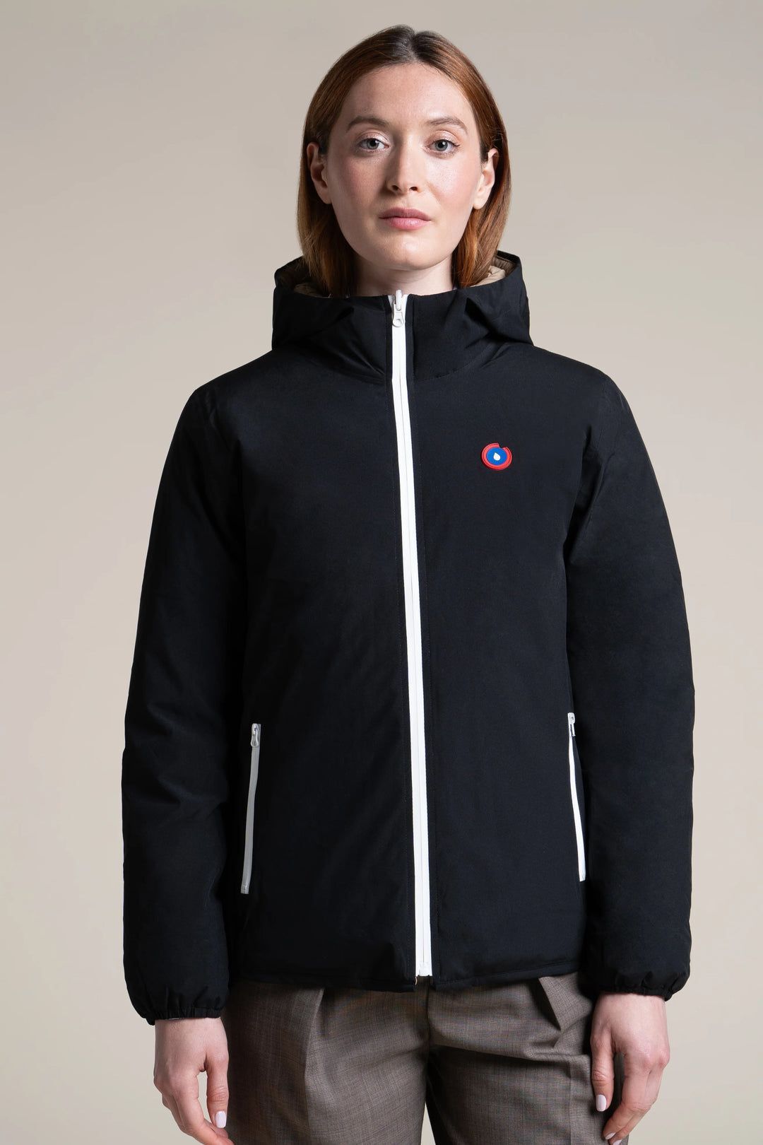 1FT1007-048 [FLOTTE] Charonne Reversible Down Jacket Waterproof Black/Sahara #F21208 (EU)