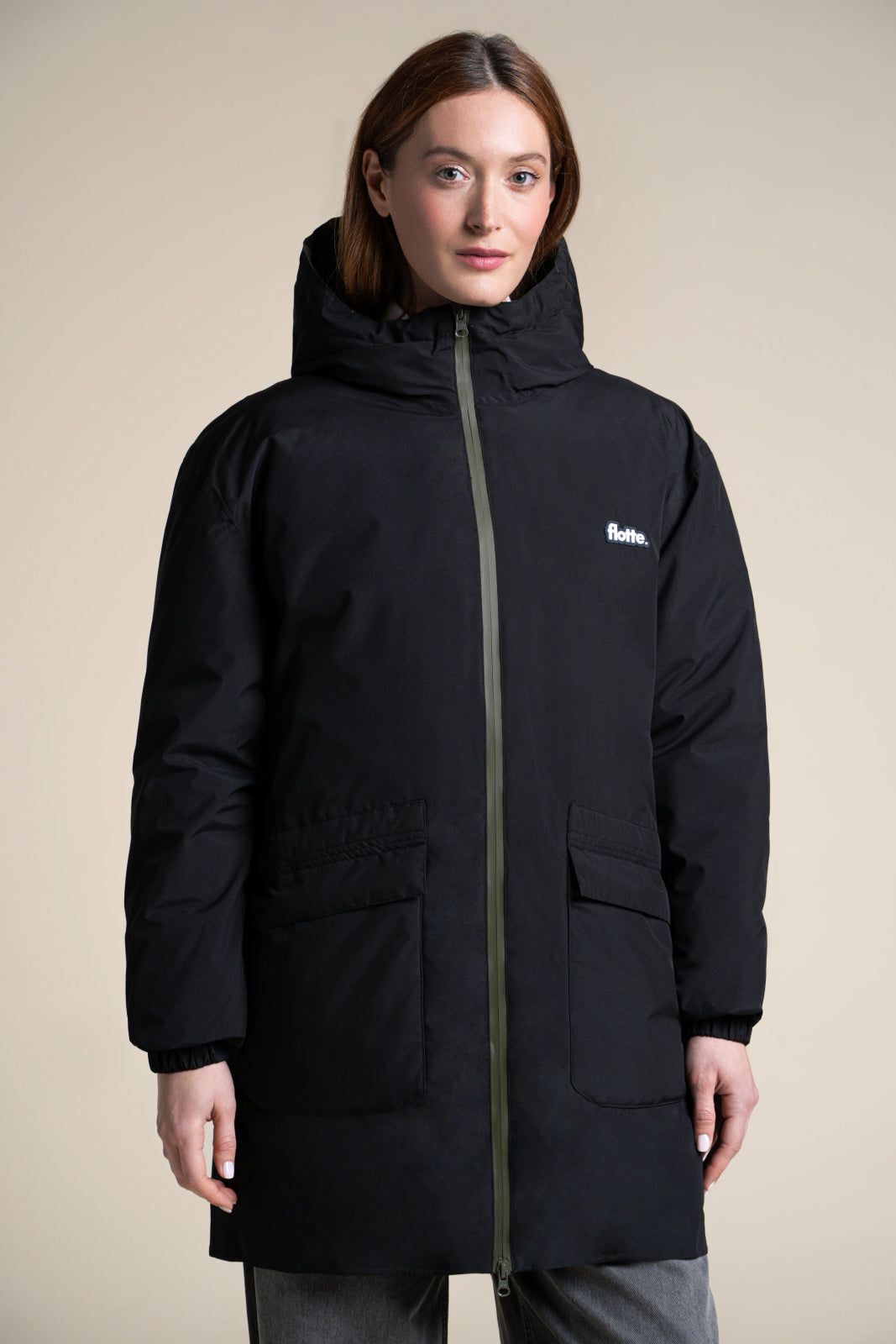 1FT1007-052 [FLOTTE] Varennes Reversible Down Jacket Waterproof Brown/Khaki #25053 (EU)