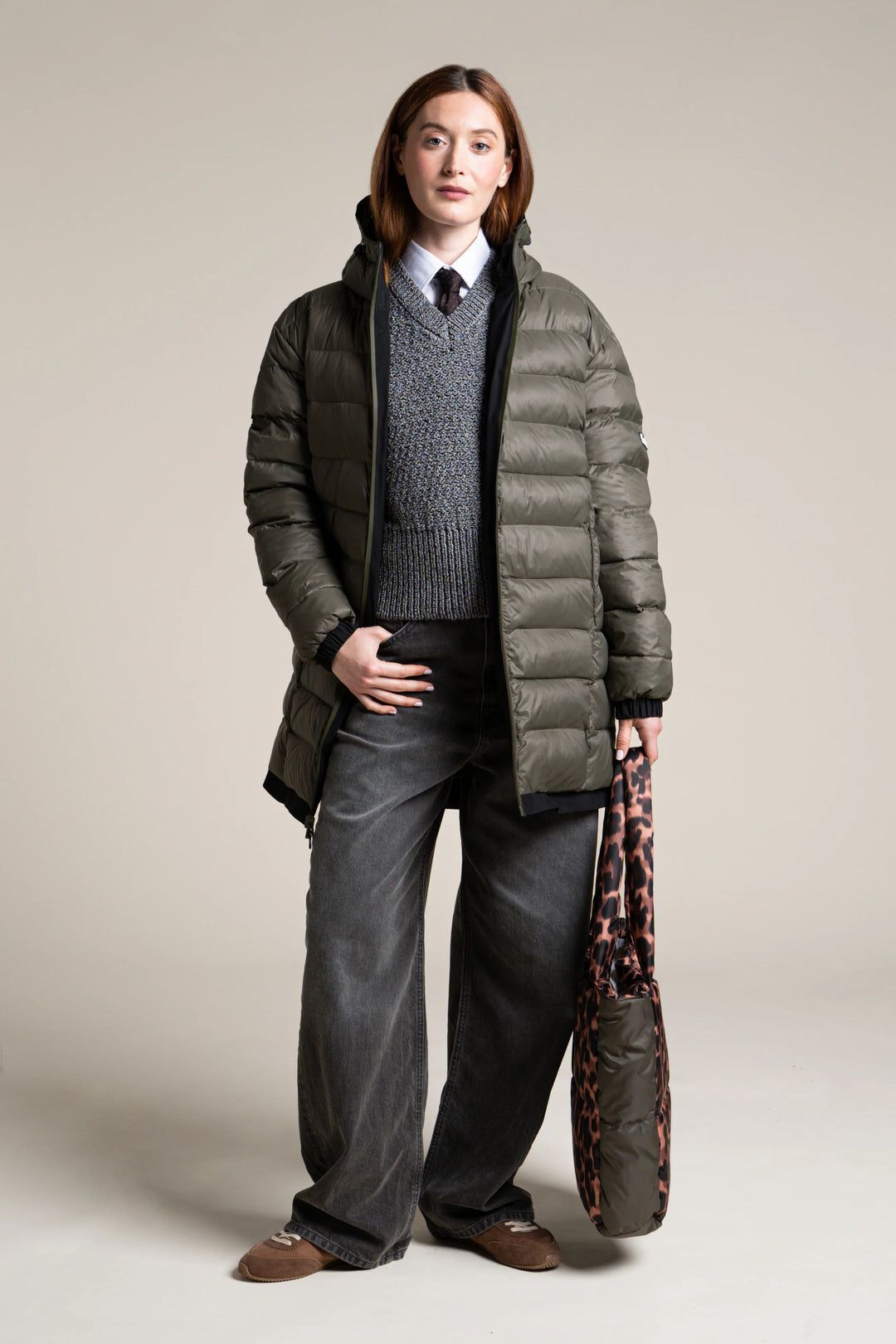 1FT1007-052 [FLOTTE] Varennes Reversible Down Jacket Waterproof Brown/Khaki #25053 (EU)