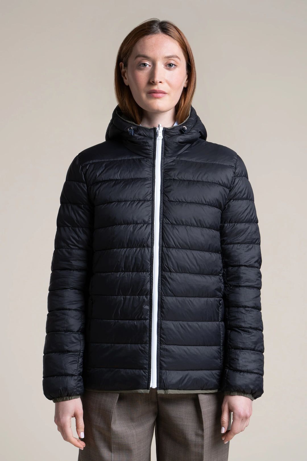 1FT1007-047 [FLOTTE] Charonne Reversible Down Jacket Waterproof Khaki/Black #F21208 (EU)