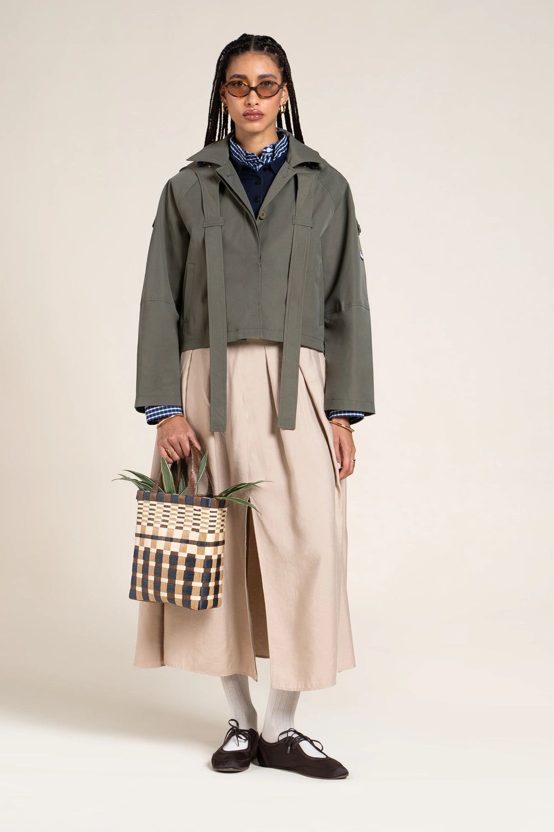 1FT1007-059 [FLOTTE] Tuileries 短版風衣 卡其色 #25032 (EU)