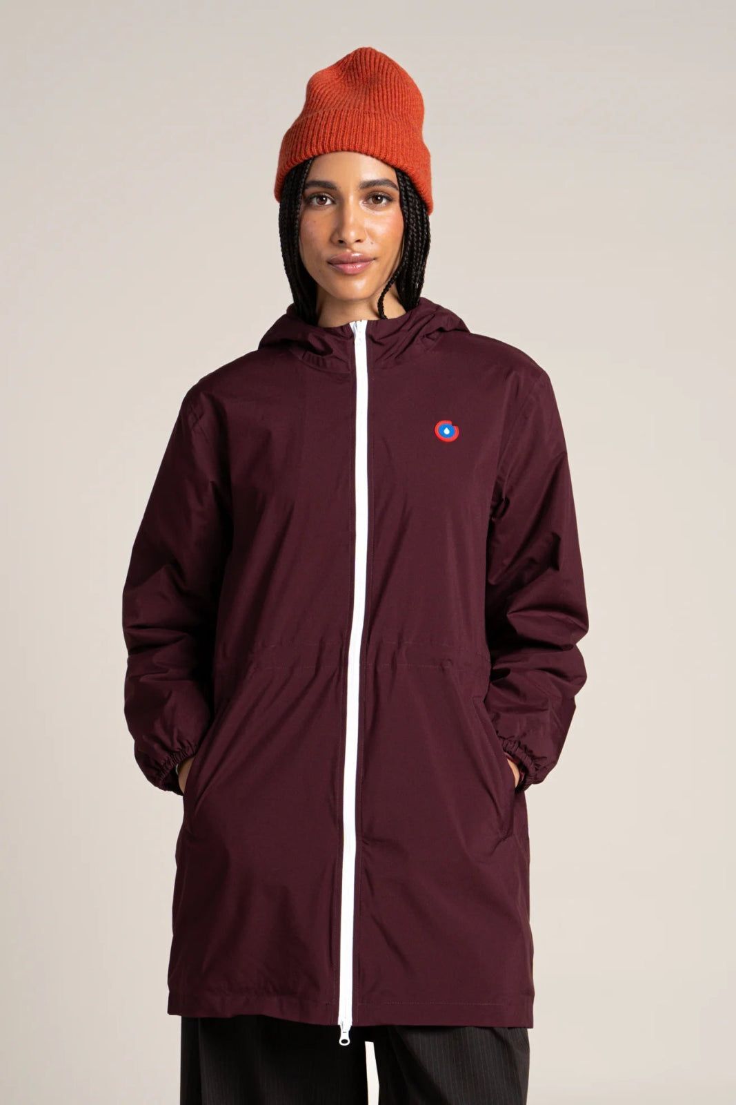 1FT1007-074 [FLOTTE] Pompidou Waterproof Parka With Fleece Lining Plum #21028 (EU)