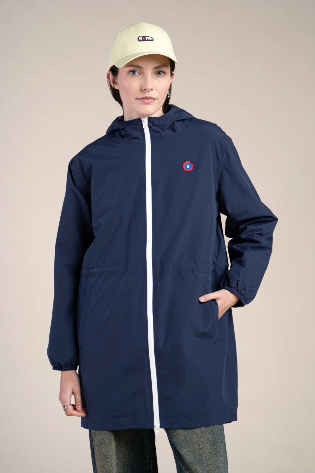 1FT1007-073 [FLOTTE] Pompidou Waterproof Parka With Fleece Lining Indigo #21028 (EU)