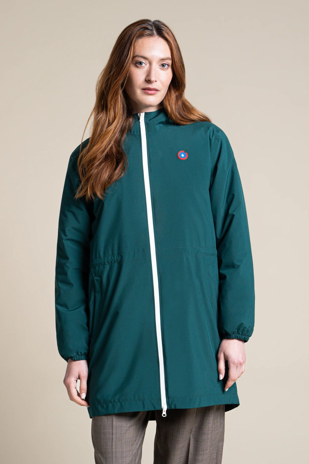 1FT1007-076 [FLOTTE] Pompidou Waterproof Parka With Fleece Lining Fir Green #21028 (EU)