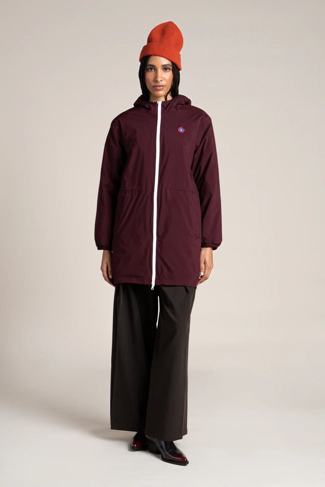 1FT1007-074 [FLOTTE] Pompidou Waterproof Parka With Fleece Lining Plum #21028 (EU)