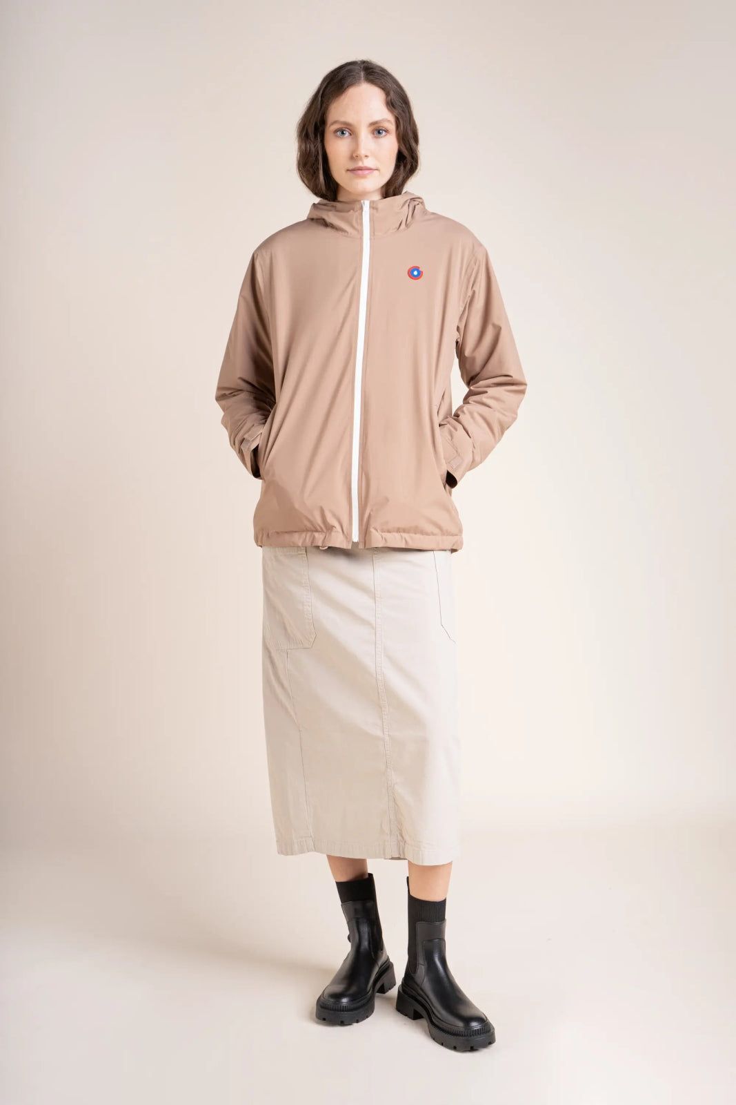 1FT1007-079 [FLOTTE] Lazare Water-Resistant And A Short Fleece-Lined Windbreaker Sahara #22084 (EU)