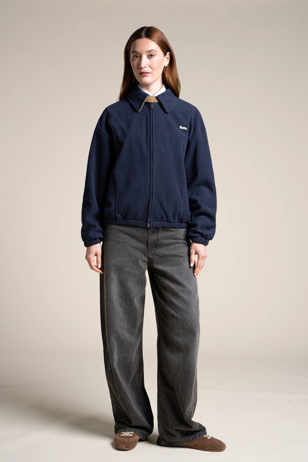 1FT1007-093 [FLOTTE] Saint-Maur Polo領拉鍊刷毛外套 靛藍色 #25074 (EU)