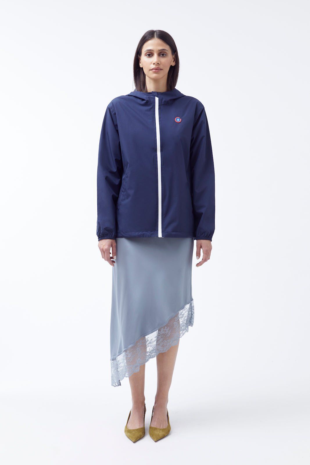 1FT1007-098 [FLOTTE] Passy Water-Resistant And A Compact Windbreaker Indigo #20007 (EU)
