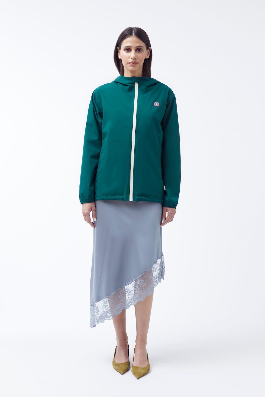 1FT1007-101 [FLOTTE] Passy Water-Resistant And A Compact Windbreaker Fir Green #20007 (EU)