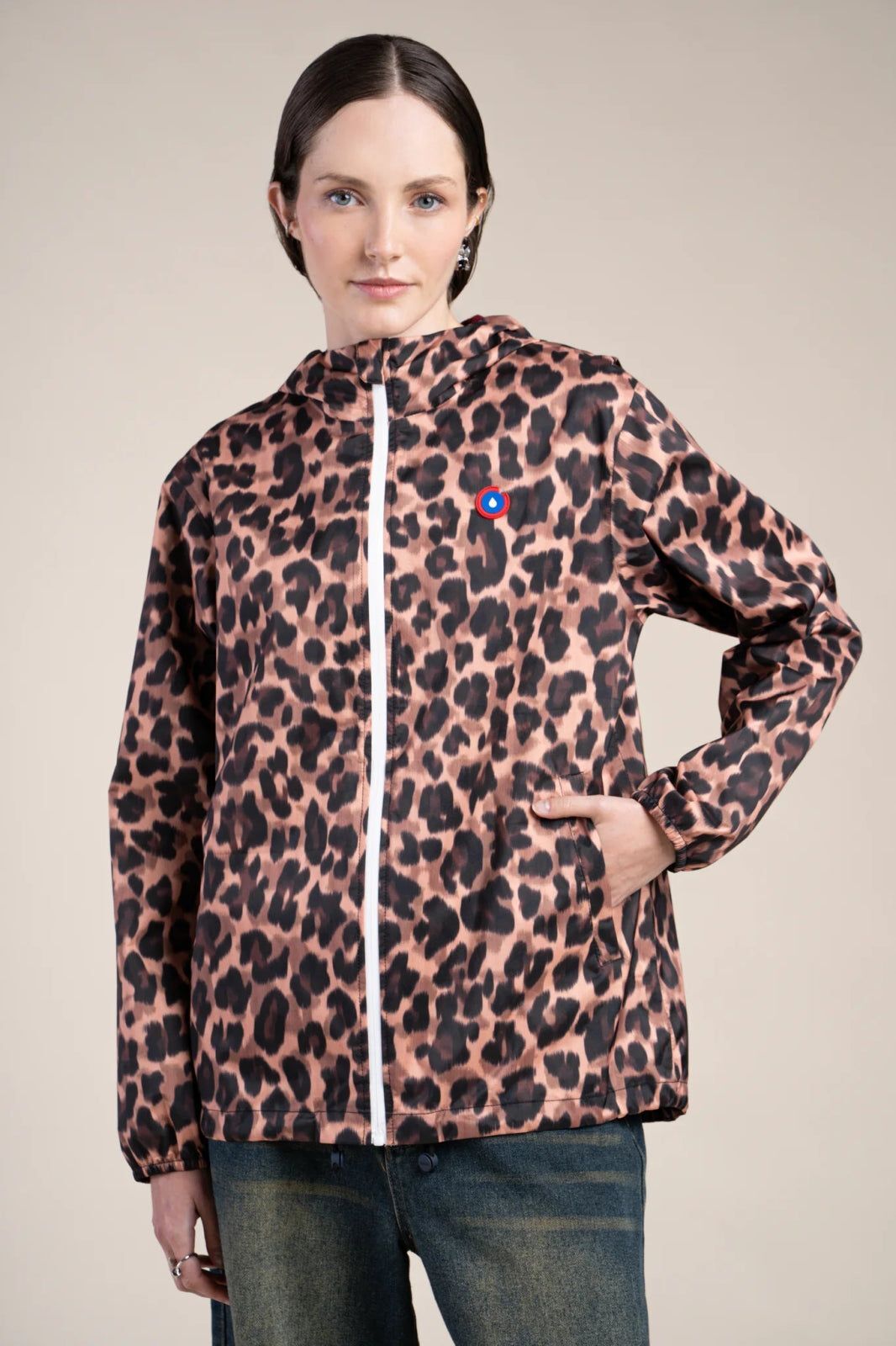 1FT1007-114 [FLOTTE] Passy Print Water-Resistant And A Brief Windbreaker New Leopard #20008 (EU)
