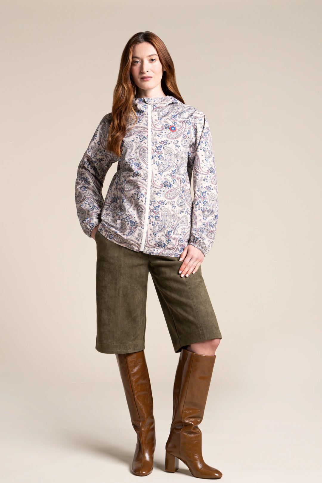1FT1007-113 [FLOTTE] Passy Print Water-Resistant And A Brief Windbreaker Cashmere #20008 (EU)