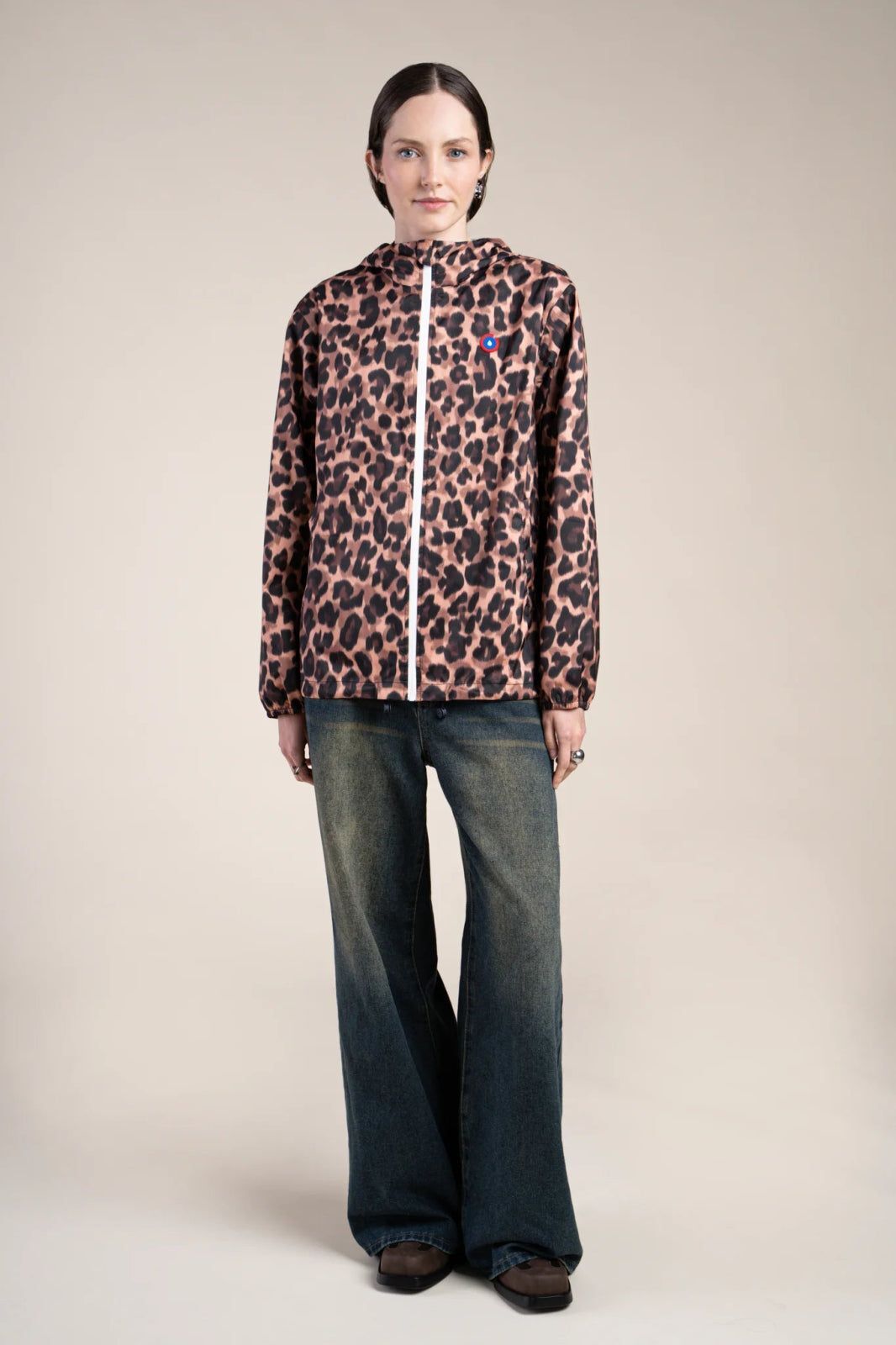 1FT1007-114 [FLOTTE] Passy Print Water-Resistant And A Brief Windbreaker New Leopard #20008 (EU)