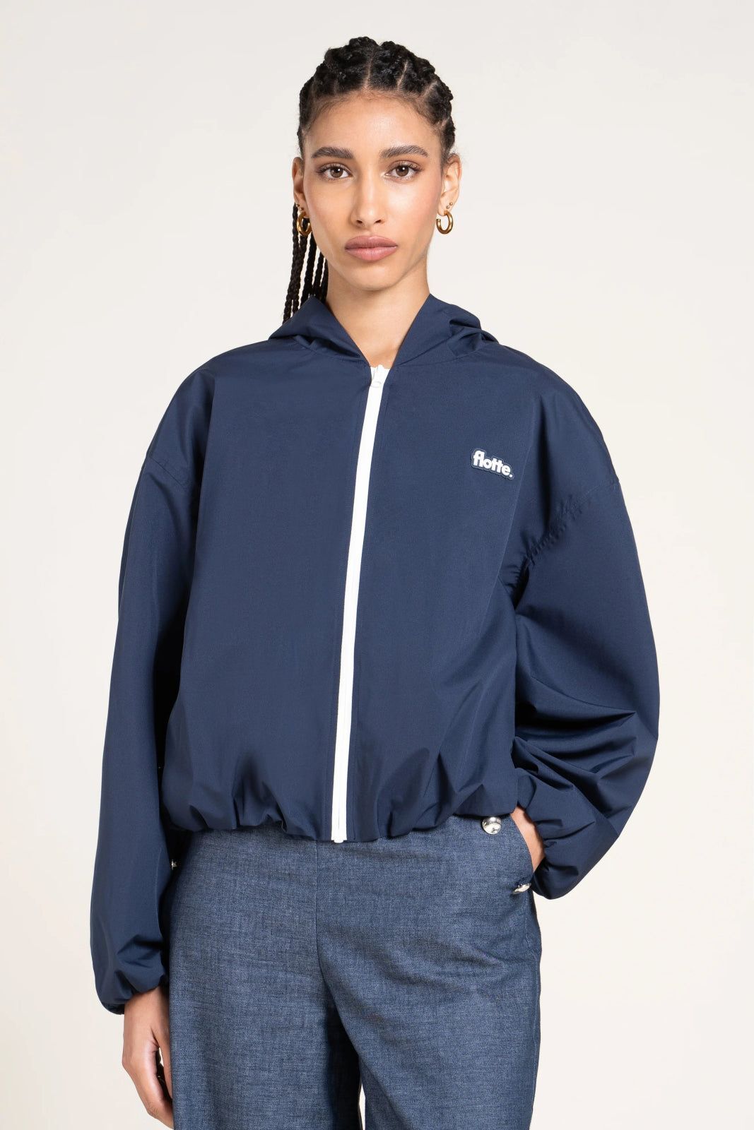 1FT1007-191 [FLOTTE] Darius Waterproof Bomber Jacket Indigo #26023 (EU)