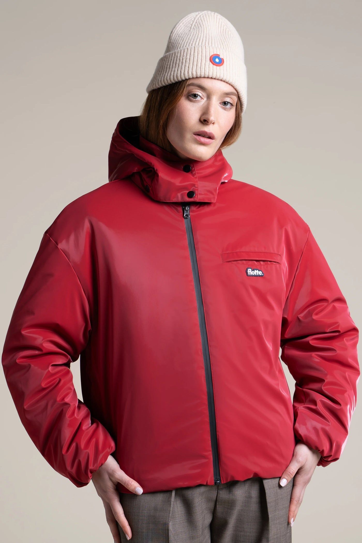 1FT1007-205 [FLOTTE] Valmy Short padded jacket Cerise #25054 (EU)