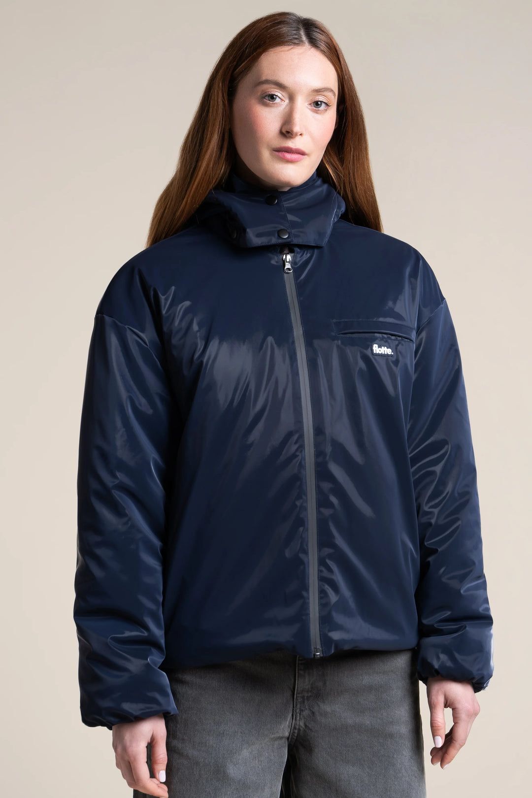 1FT1007-208 [FLOTTE] Valmy Short padded jacket Indigo #25054 (EU)