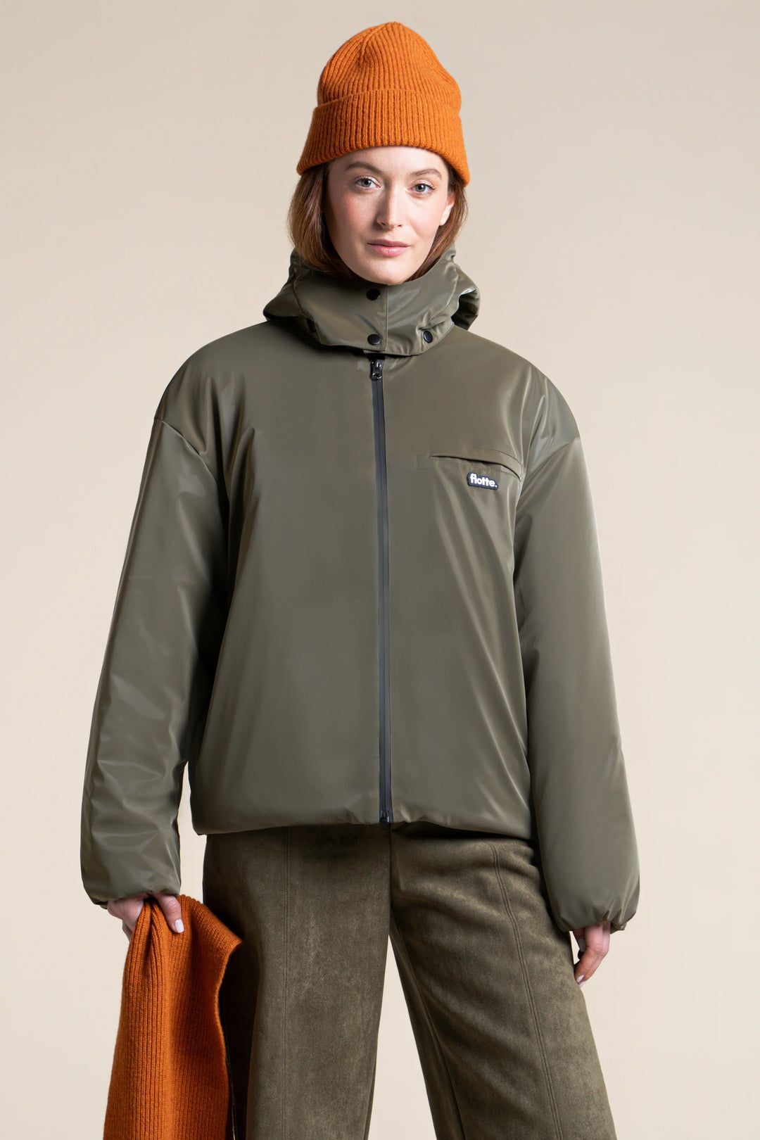 1FT1007-207 [FLOTTE] Valmy Short padded jacket Khaki #25054 (EU)