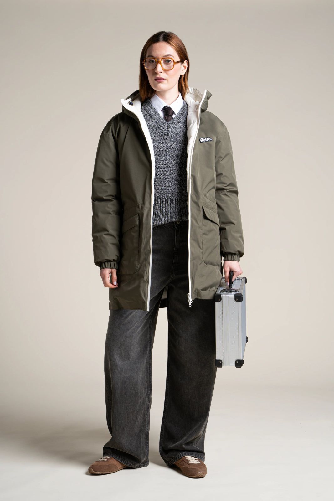 1FT1007-209 [FLOTTE] Varenne Reversible Padded Jacket Kaki Coquille #25053 (EU)