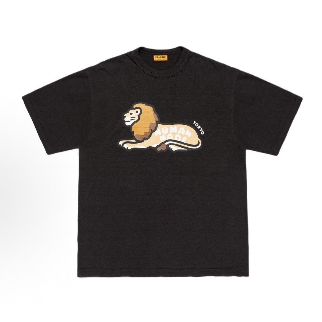 -(B023)-HUMAN MADE GRAPHIC TEE LION  TOKYO 旗艦店限定 短Ｔ 黑色/白色-HM32TE028