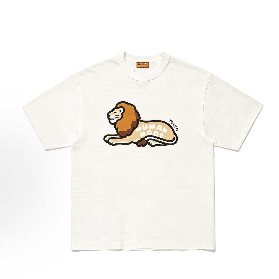 -(B023)-HUMAN MADE GRAPHIC TEE LION  TOKYO 旗艦店限定 短Ｔ 黑色/白色-HM32TE028